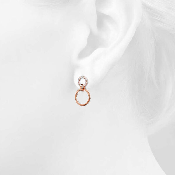 Orbit of Radiance Earrings Embellished with SWAROVSKI® Crystal in Rose Gold - Image 5