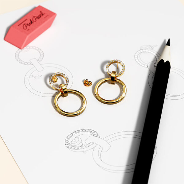 Orbit of Radiance Earrings Embellished with SWAROVSKI® Crystal in Gold - Image 3