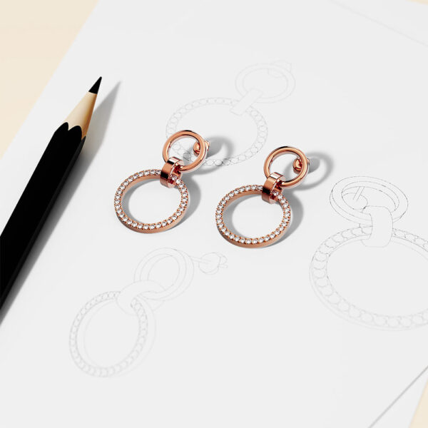 Orbit of Elegance Earrings Embellished with SWAROVSKI® Crystal in Rose Gold - Image 3