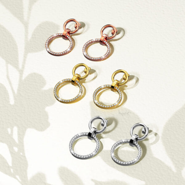 Orbit of Elegance Earrings Embellished with SWAROVSKI® Crystal in White Gold - Image 4