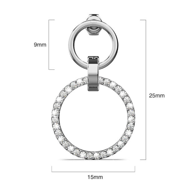 Orbit of Elegance Earrings Embellished with SWAROVSKI® Crystal in White Gold - Image 6