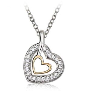 Heart In Heart Necklace Embellished with SWAROVSKI® Crystals