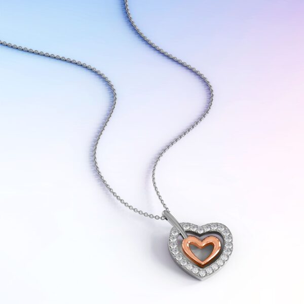 Heart In Heart Necklace Embellished with SWAROVSKI® Crystals - Image 2