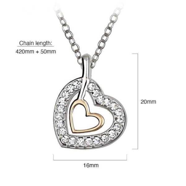 Heart In Heart Necklace Embellished with SWAROVSKI® Crystals - Image 3