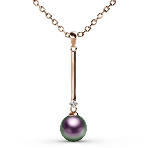 Magnificent Pearl Drop Necklace Embellished with Swarovski® Crystal Iridescent Purple Pearls