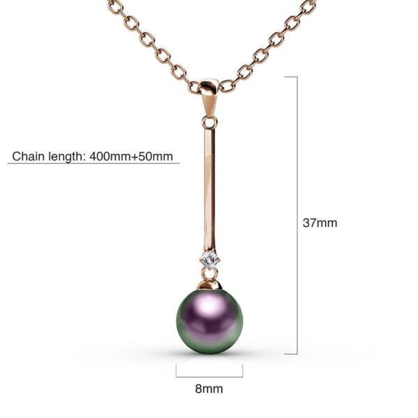 Magnificent Pearl Drop Necklace Embellished with Swarovski® Crystal Iridescent Purple Pearls - Image 4