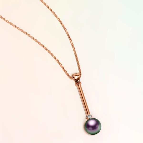 Magnificent Pearl Drop Necklace Embellished with Swarovski® Crystal Iridescent Purple Pearls - Image 2