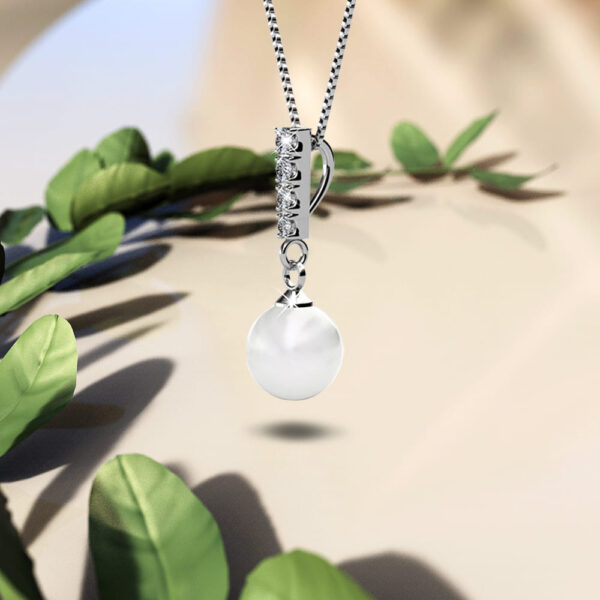Lustrous Pendant Necklace Embellished with SWAROVSKI® Crystals - Image 3