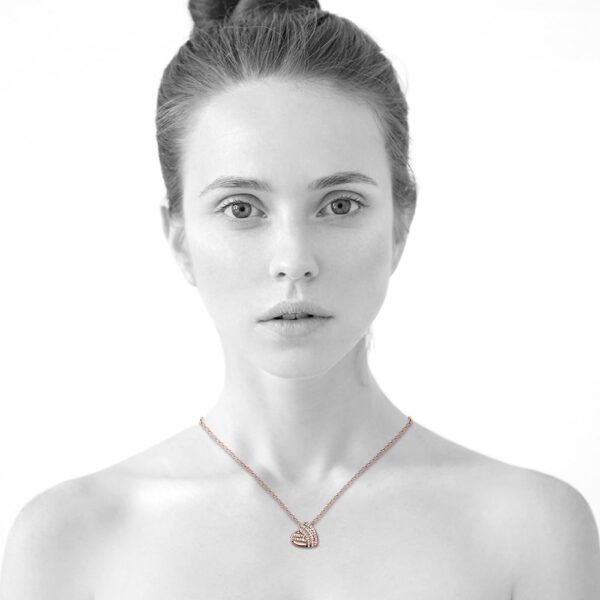 Heart-Shaped Rose Gold Pendant Necklace Embellished with  SWAROVSKI® Crystals - Image 4