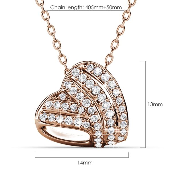 Heart-Shaped Rose Gold Pendant Necklace Embellished with  SWAROVSKI® Crystals - Image 5