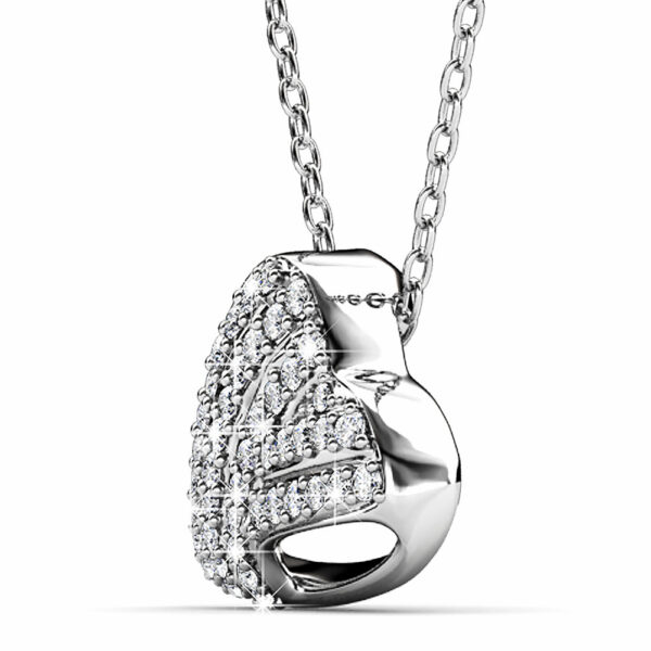 Heart-Shaped White Gold Pendant Necklace Embellished with SWAROVSKI® Crystals - Image 2