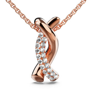 Intertwined Rose Gold Pendant Necklace Embellished with SWAROVSKI® Crystals