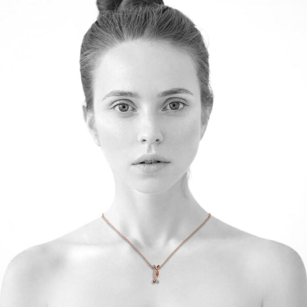 Intertwined Rose Gold Pendant Necklace Embellished with SWAROVSKI® Crystals - Image 4