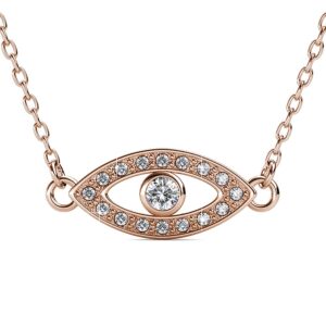 Rose Gold Eye On You Pendant Necklace Embellished with Crystals from SWAROVSKI®