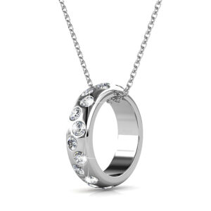 Ecliptic Pendant Necklace in White Gold Adorned with SWAROVSKI® Crystals