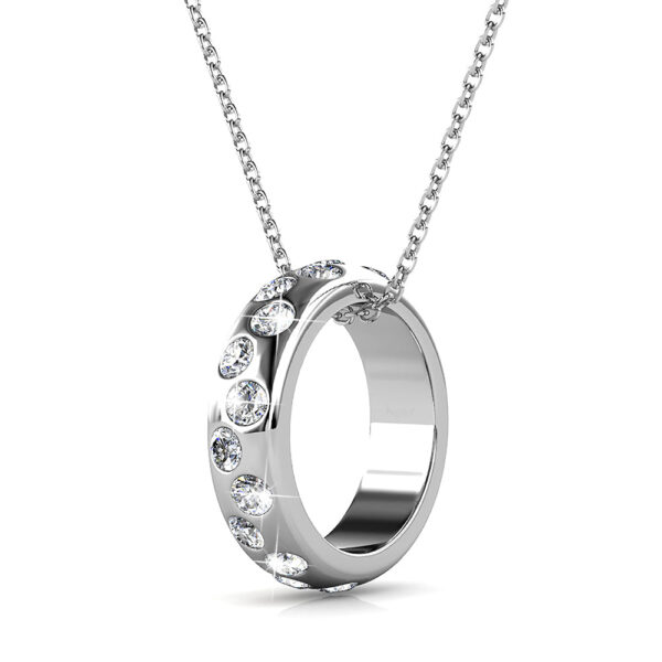 Ecliptic Pendant Necklace in White Gold Adorned with SWAROVSKI® Crystals