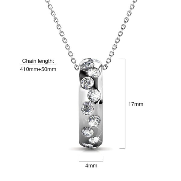 Ecliptic Pendant Necklace in White Gold Adorned with SWAROVSKI® Crystals - Image 6