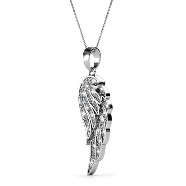 Fly High with Wing Pendant Necklace in White Gold Embellished with Crystals from SWAROVSKI® - Image 2