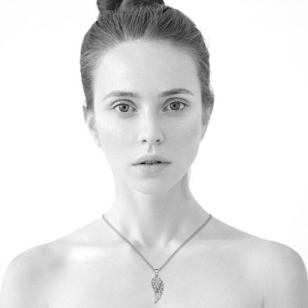 Fly High with Wing Pendant Necklace in White Gold Embellished with Crystals from SWAROVSKI® - Image 4