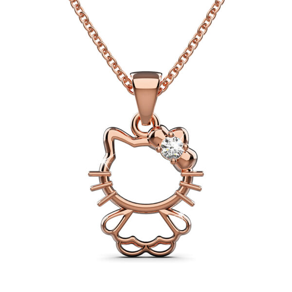 Hello Kitty Pendant Necklace in Rose Gold Embellished with SWAROVSKI® Crystals