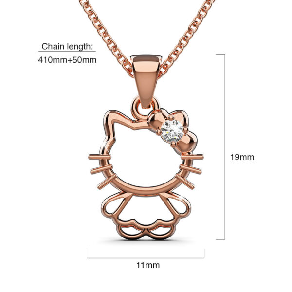 Hello Kitty Pendant Necklace in Rose Gold Embellished with SWAROVSKI® Crystals - Image 4