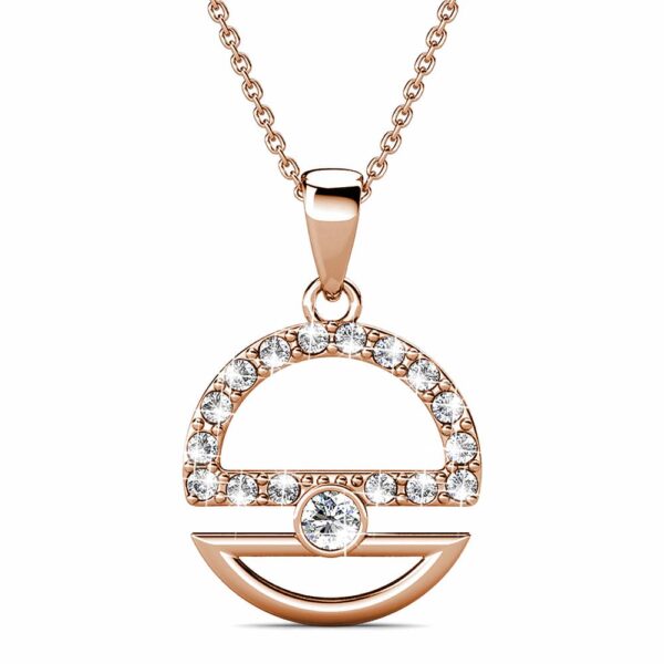 Modern Sphere Pendant Necklace in Rose Gold Adorned with Crystals from SWAROVSKI®