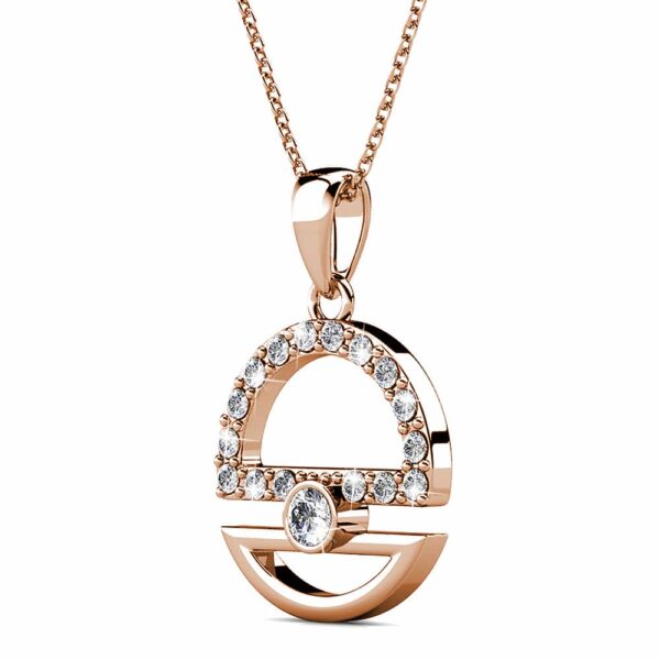Modern Sphere Pendant Necklace in Rose Gold Adorned with Crystals from SWAROVSKI® - Image 2
