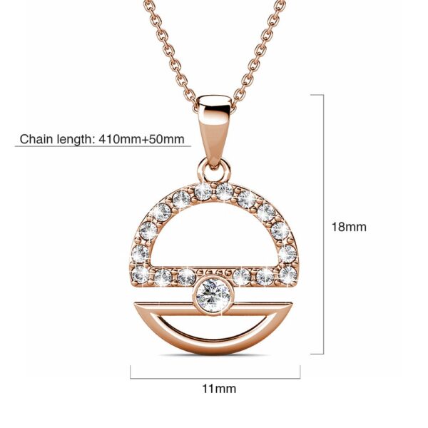 Modern Sphere Pendant Necklace in Rose Gold Adorned with Crystals from SWAROVSKI® - Image 5
