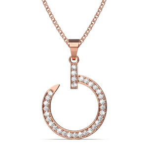 Paradigm in Circle Rose Gold Pendant Necklace Embellished with SWAROVSKI® Crystals