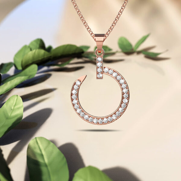 Paradigm in Circle Rose Gold Pendant Necklace Embellished with SWAROVSKI® Crystals - Image 2