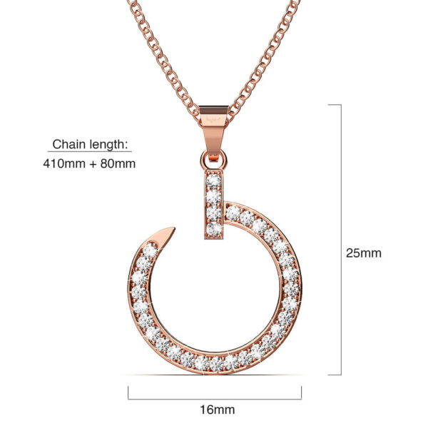 Paradigm in Circle Rose Gold Pendant Necklace Embellished with SWAROVSKI® Crystals - Image 4