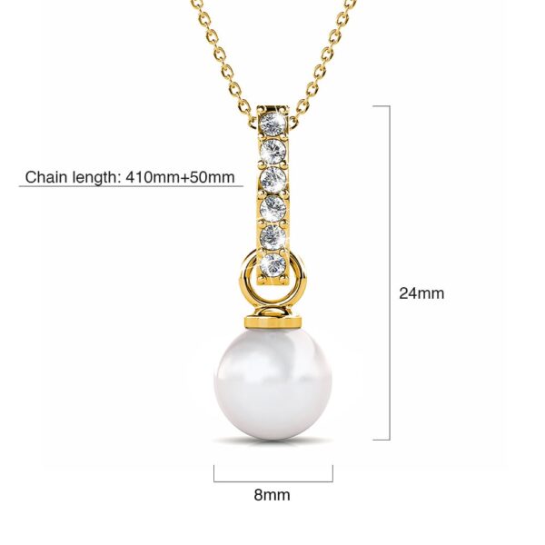 Luminous Pearl Pendant Necklace in Gold Adorned With Crystals from SWAROVSKI® - Image 6