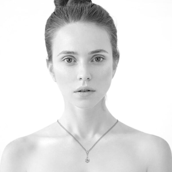 Divine Crystal Long Pendant Necklace in White Gold Embellished with Crystals from SWAROVSKI® - Image 4