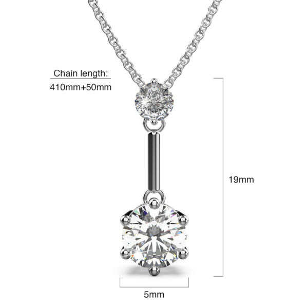 Divine Crystal Long Pendant Necklace in White Gold Embellished with Crystals from SWAROVSKI® - Image 5