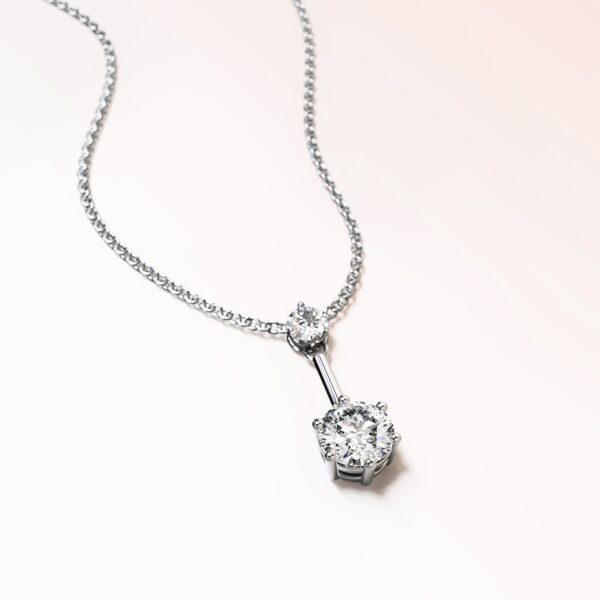 Divine Crystal Long Pendant Necklace in White Gold Embellished with Crystals from SWAROVSKI® - Image 2