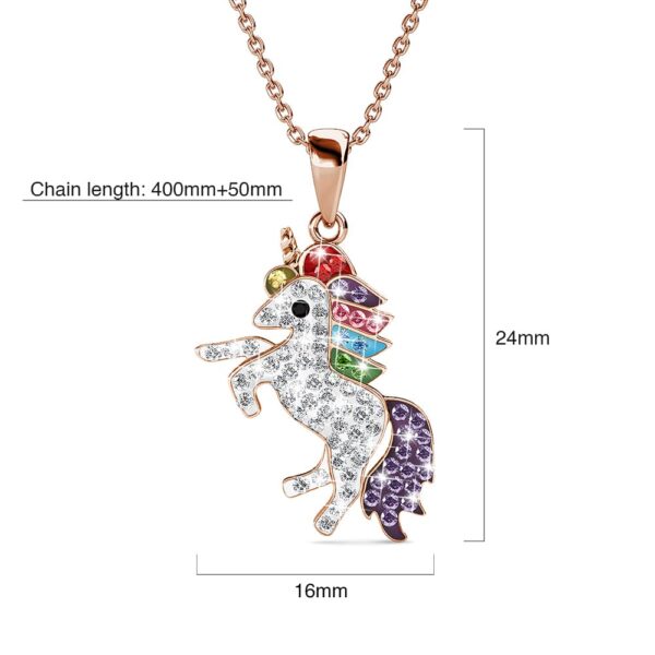 Rose Gold Chain With Rainbow Unicorn Embellished with SWAROVSKI® Crystals - Image 5