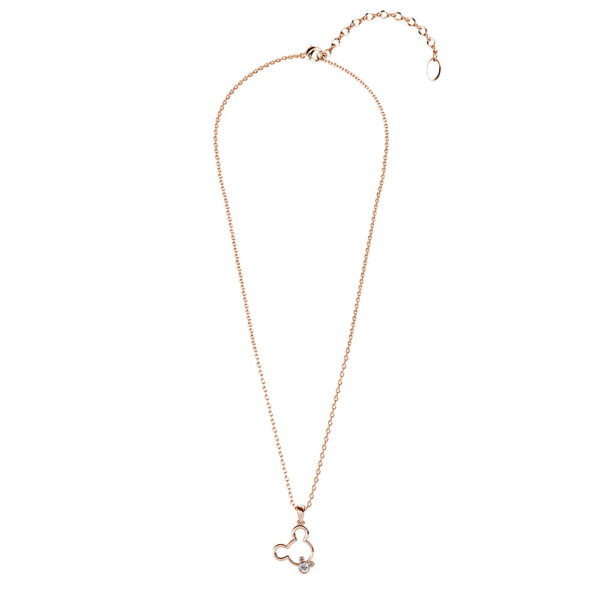Happy Mickey Periwinkle Teardrop Necklace Embellished with Crystals from SWAROVSKI® in Rose Gold - Image 3