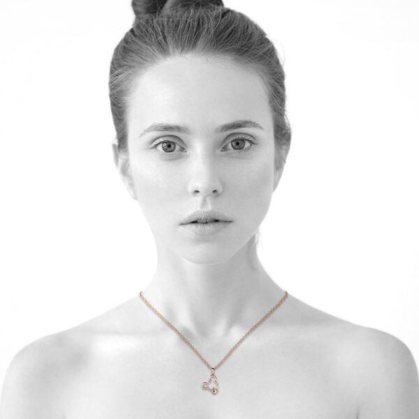 Happy Mickey Periwinkle Teardrop Necklace Embellished with Crystals from SWAROVSKI® in Rose Gold - Image 5