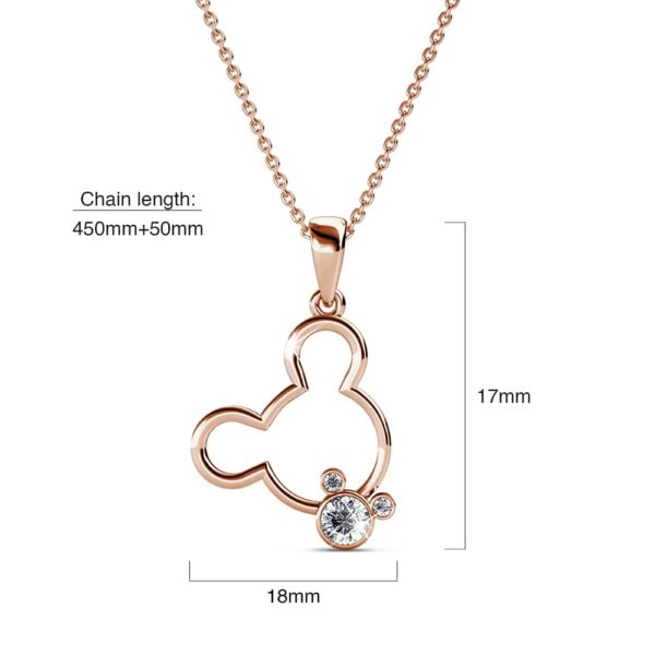 Happy Mickey Periwinkle Teardrop Necklace Embellished with Crystals from SWAROVSKI® in Rose Gold - Image 6