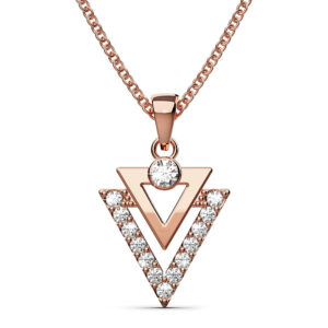 Trilateral Necklace Embellished with Crystals from SWAROVSKI® in Rose Gold