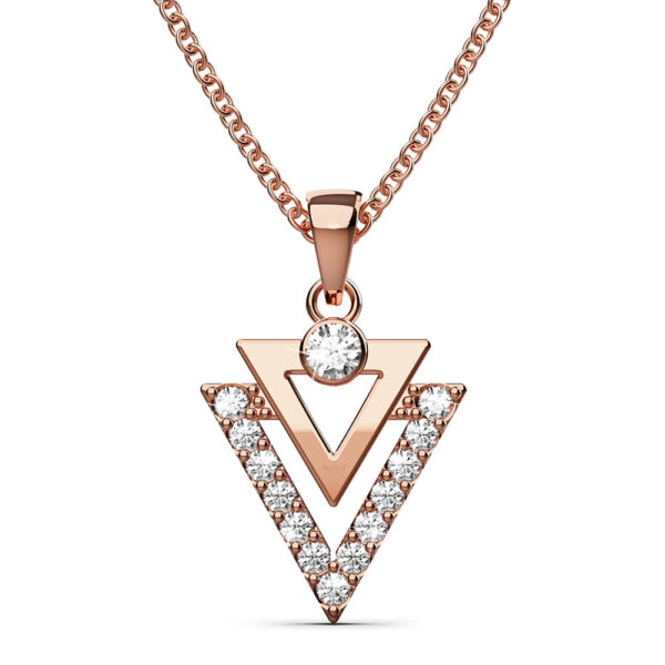 Trilateral Necklace Embellished with Crystals from SWAROVSKI® in Rose Gold