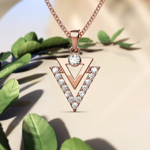 Trilateral Necklace Embellished with Crystals from SWAROVSKI® in Rose Gold - Image 2