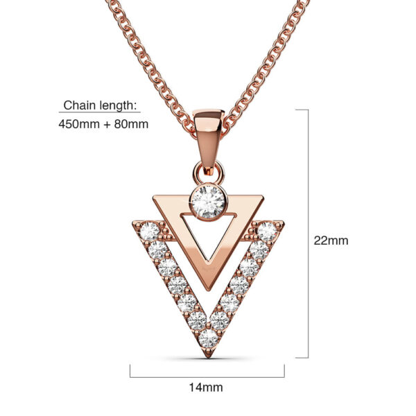 Trilateral Necklace Embellished with Crystals from SWAROVSKI® in Rose Gold - Image 4