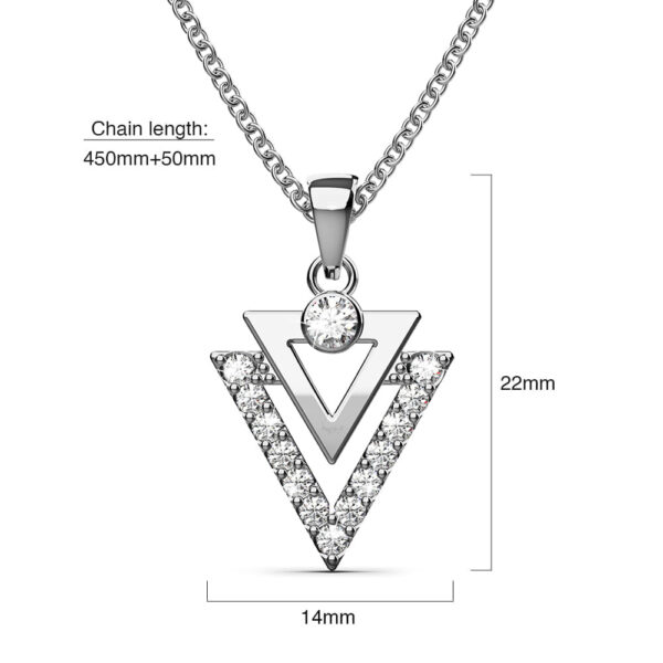 Trilateral Necklace Embellished with Crystals from SWAROVSKI® in White Gold - Image 5