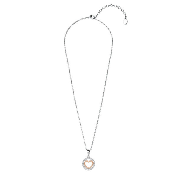 Cordate Necklace Embellished with Crystals from SWAROVSKI® in Dual Tone Gold - Image 3