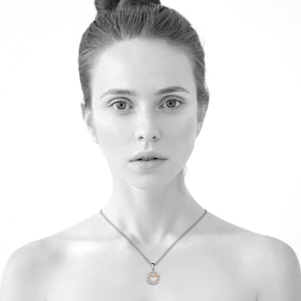 Cordate Necklace Embellished with Crystals from SWAROVSKI® in Dual Tone Gold - Image 6