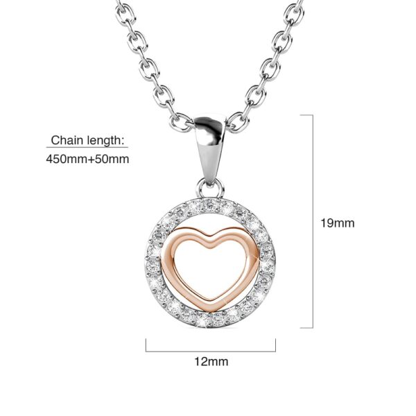 Cordate Necklace Embellished with Crystals from SWAROVSKI® in Dual Tone Gold - Image 7