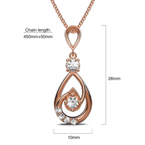 Periwinkle Teardrop Necklace Embellished with Crystals from SWAROVSKI® in Rose Gold - Image 6