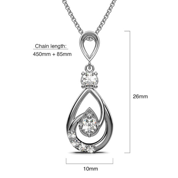 Periwinkle Teardrop Necklace Embellished with Crystals from SWAROVSKI® in White Gold - Image 6