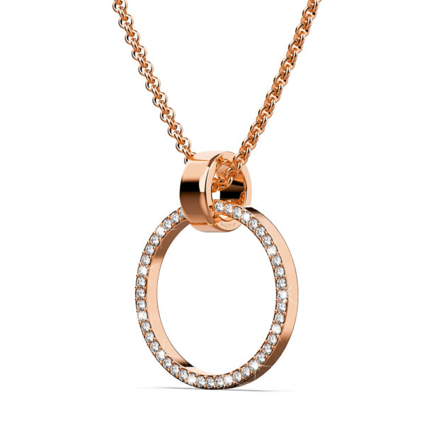 Orbit of Charm Necklace Embellished with SWAROVSKI® Crystal in Rose Gold - Image 2